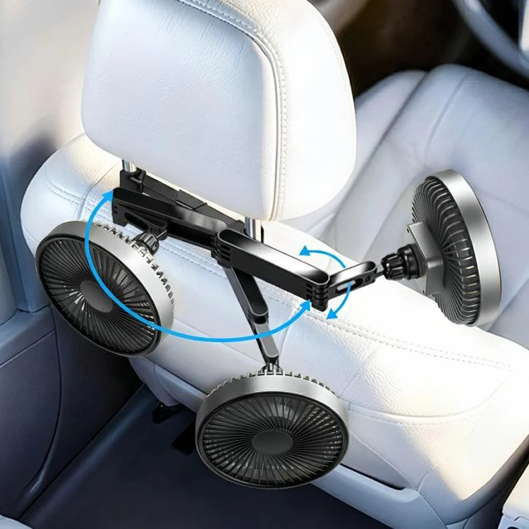 Car Rear Headrest Silent Three-speed Adjustable Cooling Fan(Black Plug-in)