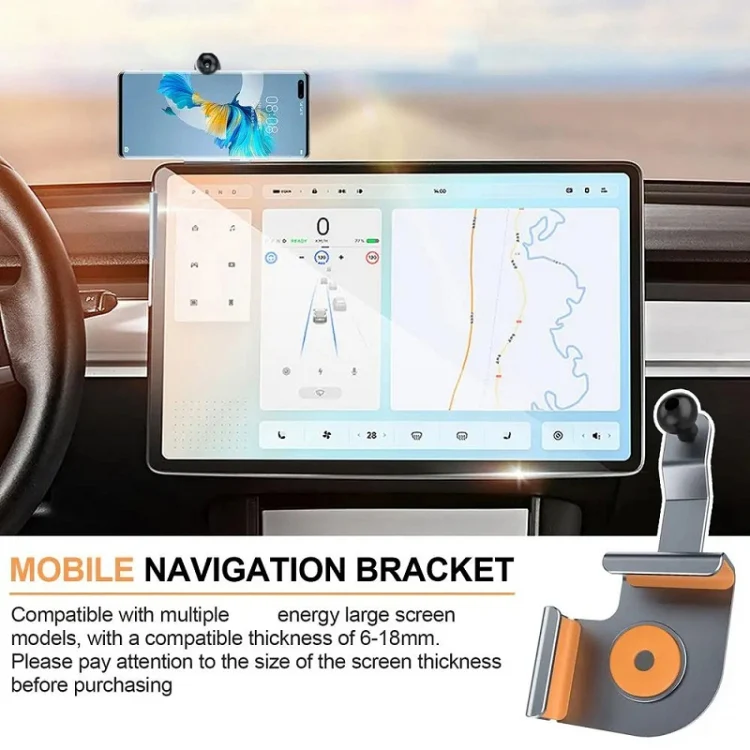 Car Screen Phone Holder Base For Tesla Model 3 And Other Models, Model: Base + Magnetic Stand - Image 4
