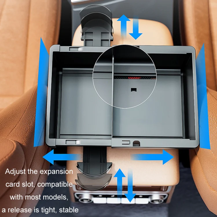 Car Seat Armrest Storage Box Adjustable Tissue Box(Black) - Image 3