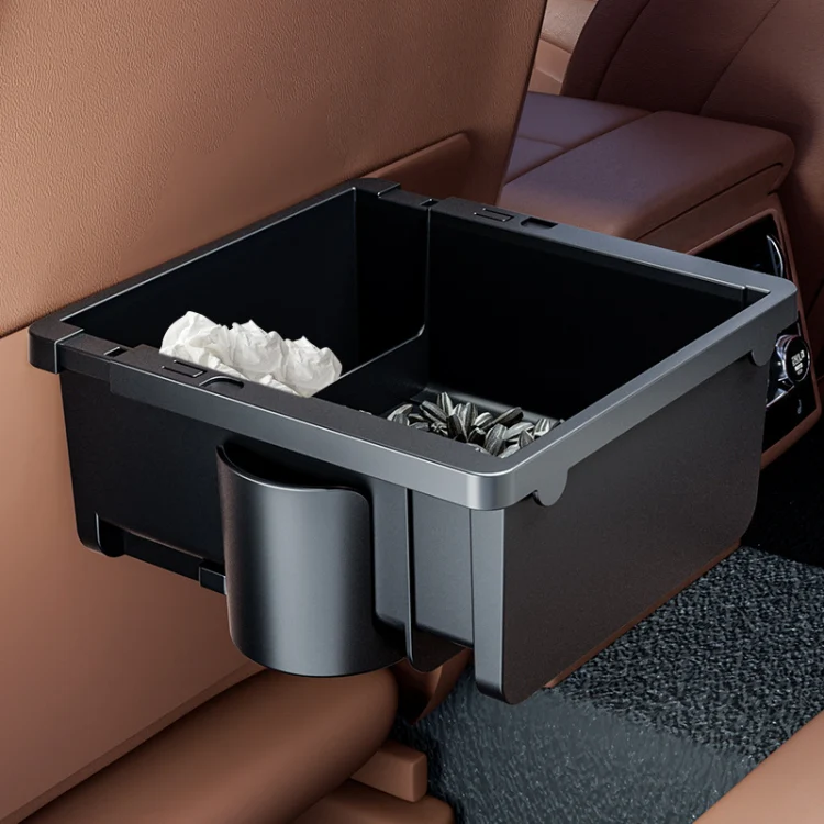 Car Seat Armrest Storage Box Adjustable Tissue Box(Black) - Image 5
