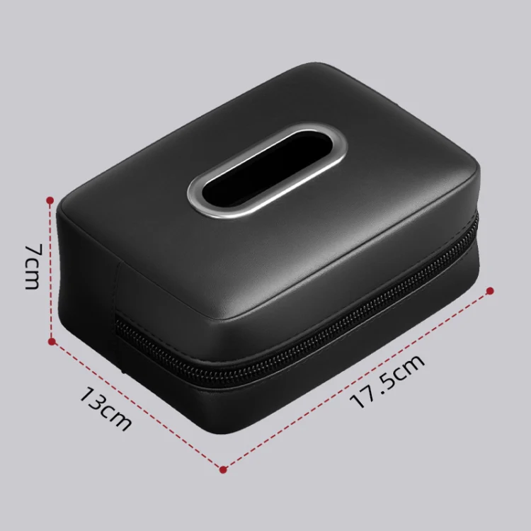 Car Seat Armrest Tissue Box Sun Visor Seat Back Hanging Paper Bag(Black) - Image 3