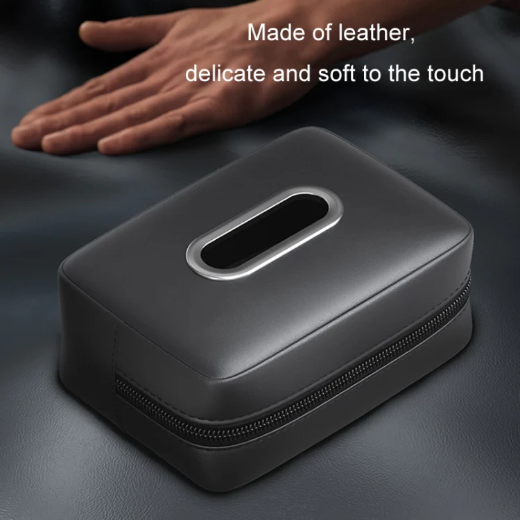 Car Seat Armrest Tissue Box Sun Visor Seat Back Hanging Paper Bag(Black) - Image 5