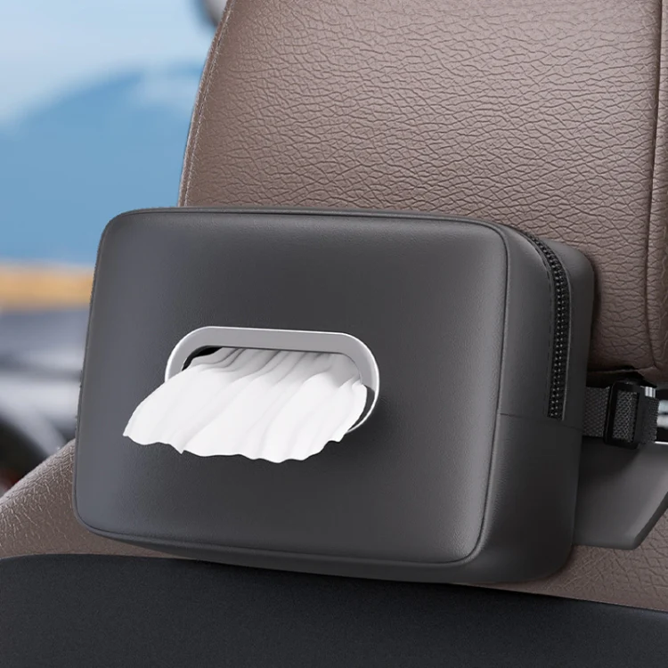 Car Seat Armrest Tissue Box Sun Visor Seat Back Hanging Paper Bag(Brown) - Image 10