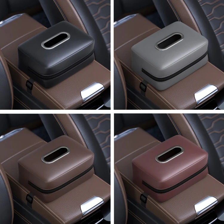 Car Seat Armrest Tissue Box Sun Visor Seat Back Hanging Paper Bag(Red) - Image 2