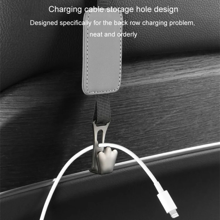Car Seat Hook Multi-function Leather Seatback Hanger Car Interior Supplies(Grey) - Image 5