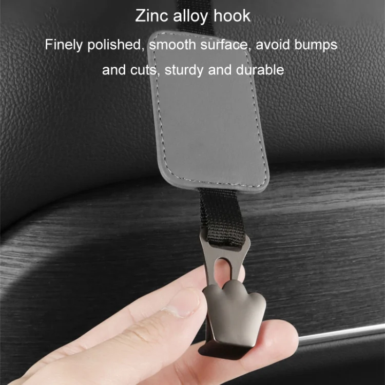 Car Seat Hook Multi-function Leather Seatback Hanger Car Interior Supplies(Grey) - Image 6