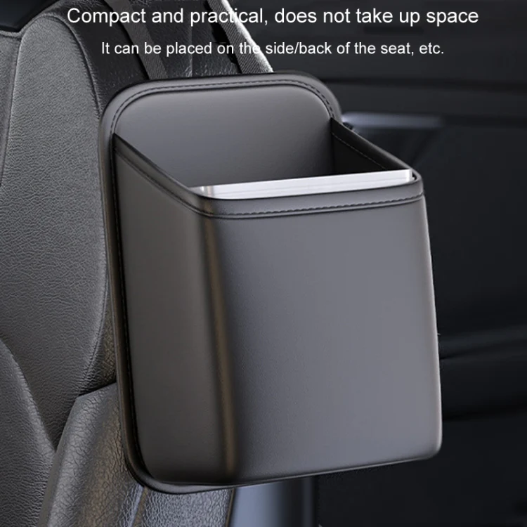 Car Seat Storage Bag With Waterproof Bucket Car Storage Multifunctional Trash Can(Black) - Image 5