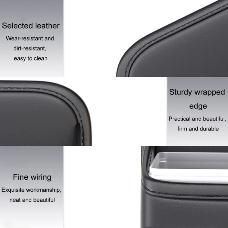 Car Seat Storage Bag With Waterproof Bucket Car Storage Multifunctional Trash Can(Black) - Image 7