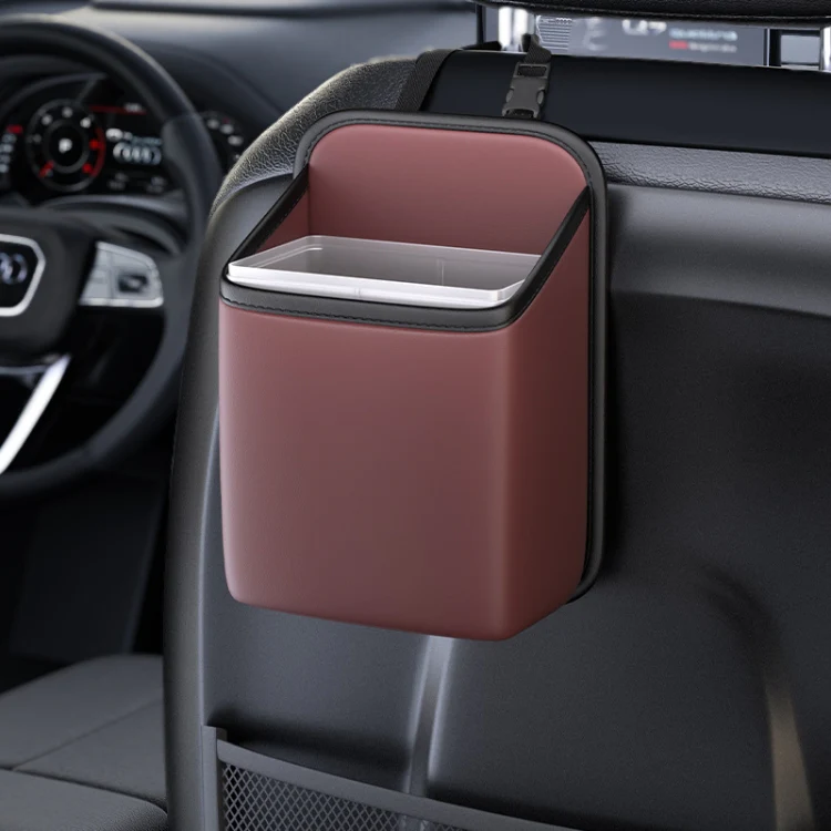 Car Seat Storage Bag With Waterproof Bucket Car Storage Multifunctional Trash Can(Red)