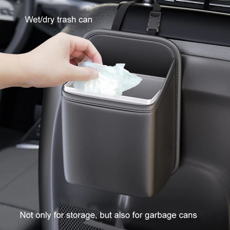 Car Seat Storage Bag With Waterproof Bucket Car Storage Multifunctional Trash Can(Red) - Image 6
