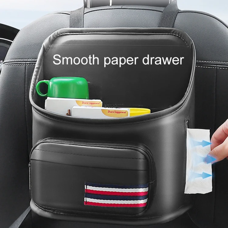 Car Seatback Storage Hanging Bag Vehicle Multifunctional Storing Tissue Box, Style: With Bulit-In Bucket - Image 8