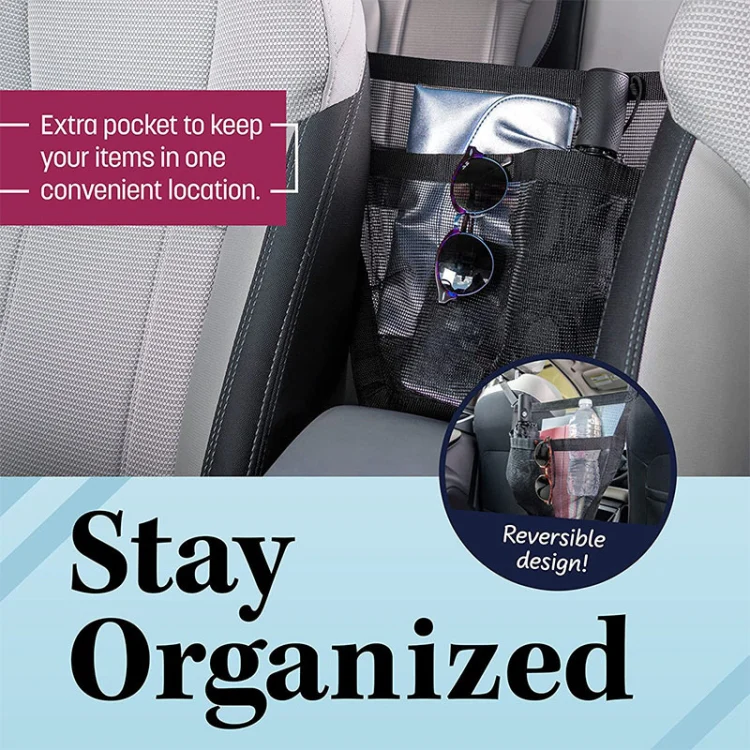 Car Storage Bag Multifunctional Pet Barrier Mesh Bag(Black) - Image 6
