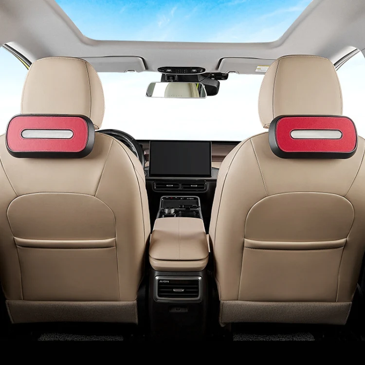 Car Sun Visor Hanging Sunroof Seat Back Tissue Box, Color: Suede Beige - Image 14
