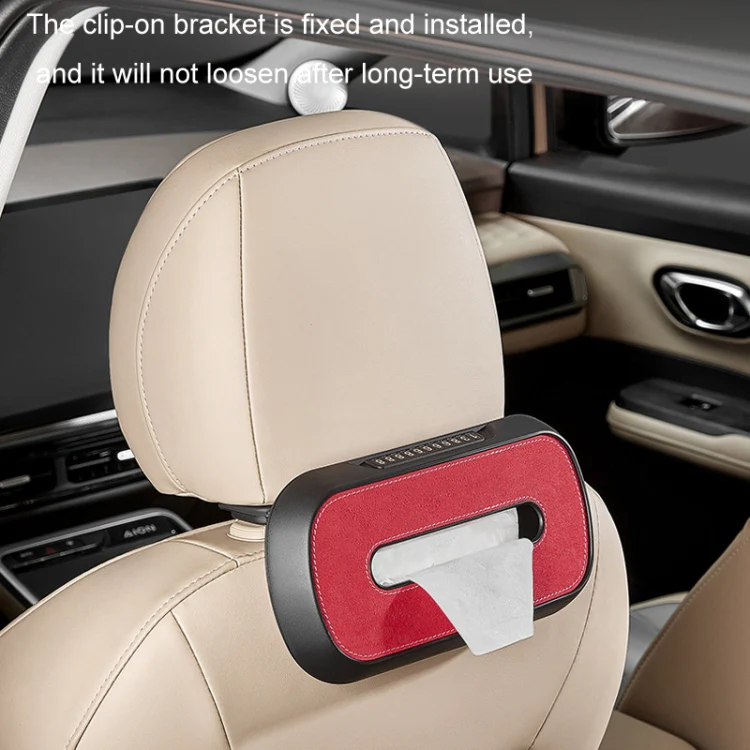 Car Sun Visor Hanging Sunroof Seat Back Tissue Box, Color: Suede Brown - Image 8
