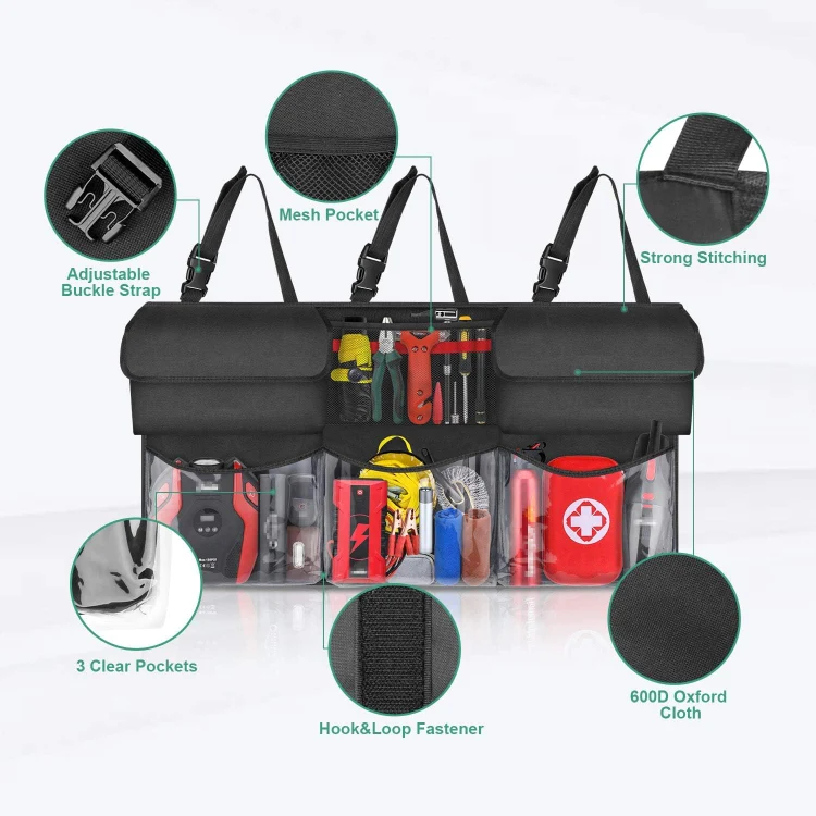 Car Trunk Oxford Cloth Storage Bag Trunk Hanging Bag Tool Kit - Image 3