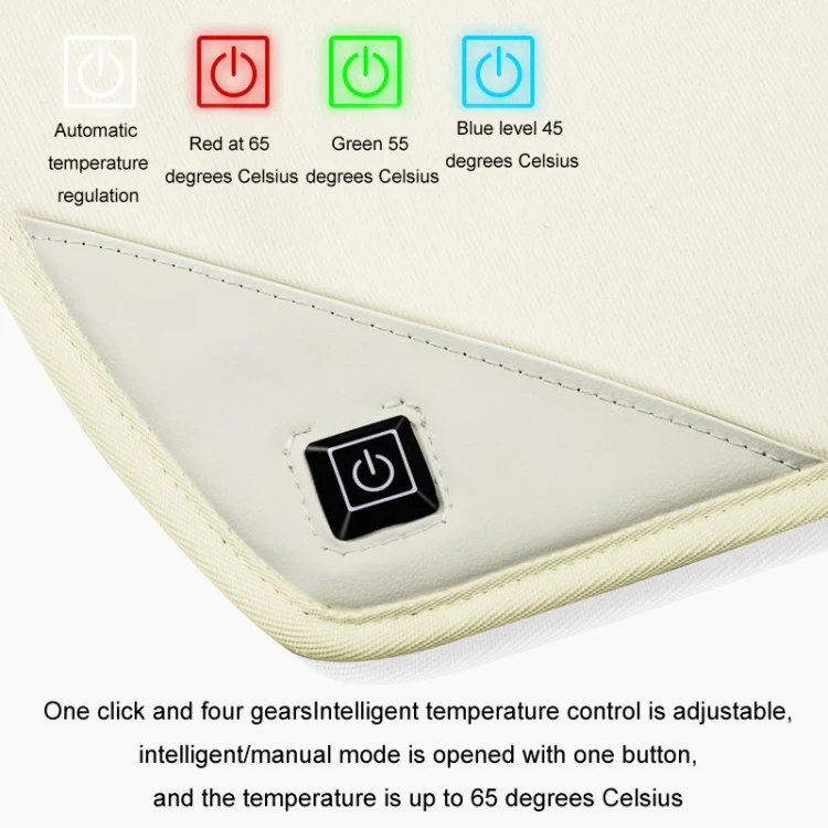 Car USB Heated Seat Cushion Winter Plush Child Seat Pad, Size: 90x32cm(Beige) - Image 6