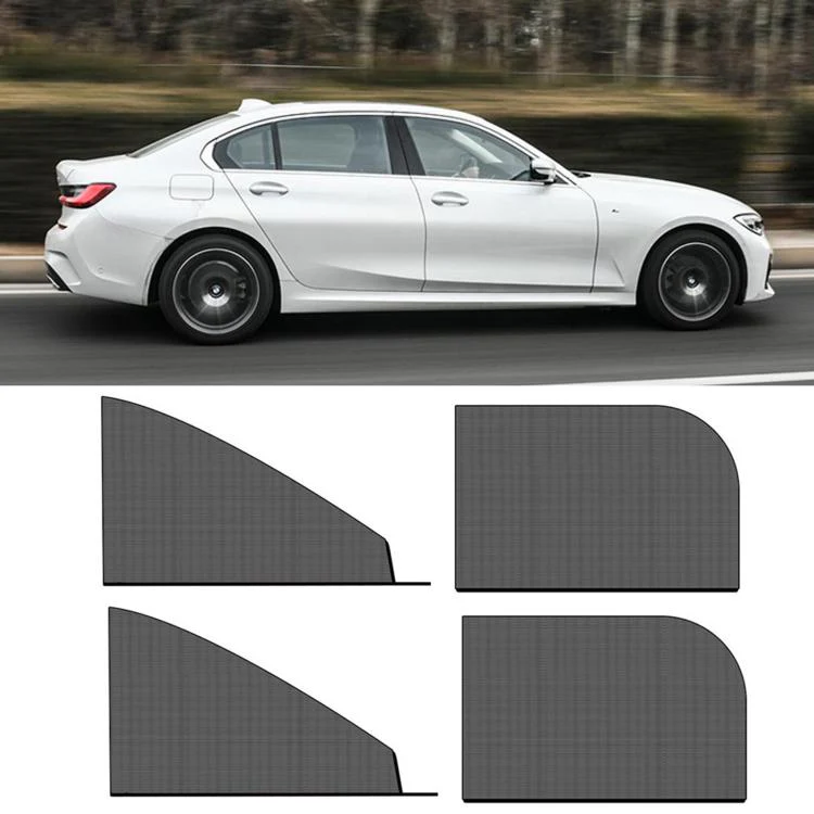 Car Window Sunshade Mosquito Curtain Mesh Fabric Auto Window Sun Block Cover, Spec: Car 2pcs Front Window + 2pcs Rear Window
