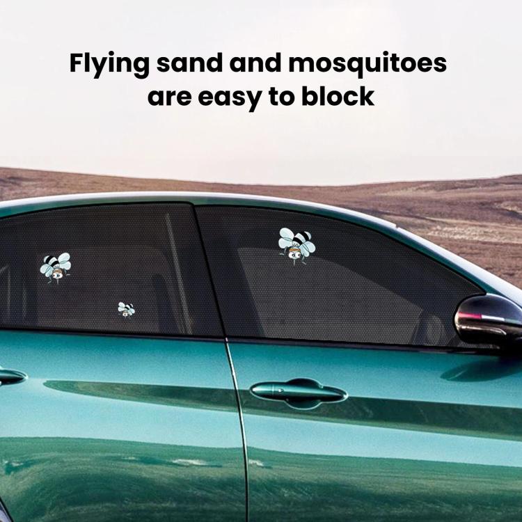 Car Window Sunshade Mosquito Curtain Mesh Fabric Auto Window Sun Block Cover, Spec: Car 2pcs Front Window + 2pcs Rear Window - Image 5