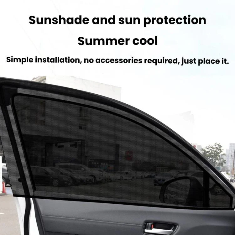 Car Window Sunshade Mosquito Curtain Mesh Fabric Auto Window Sun Block Cover, Spec: SUV 2pcs Front Window + 2pcs Rear Window - Image 4