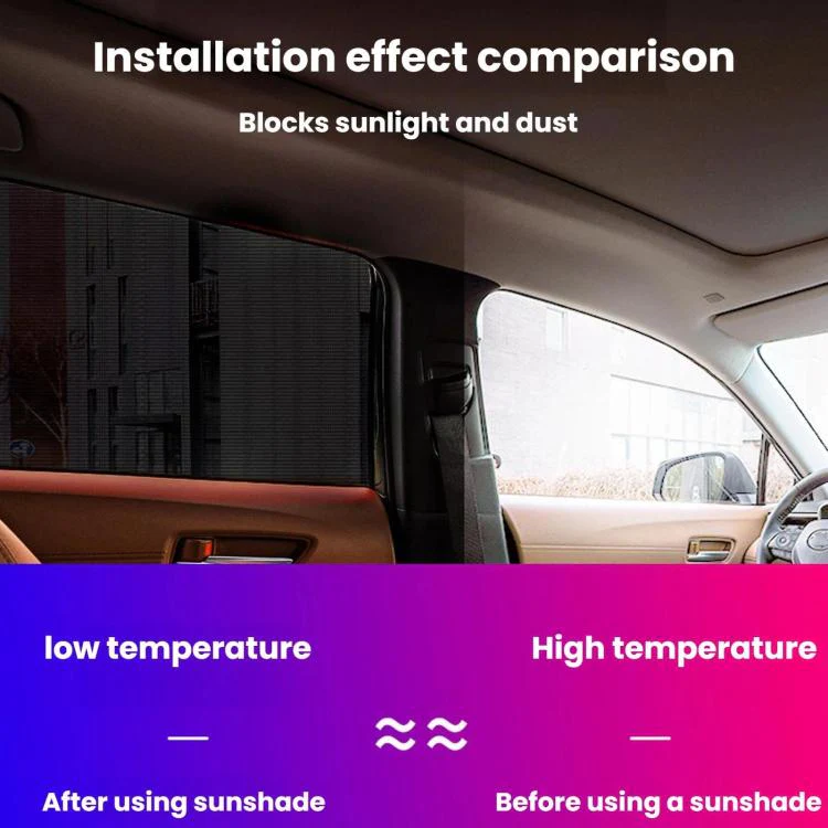 Car Window Sunshade Mosquito Curtain Mesh Fabric Auto Window Sun Block Cover, Spec: SUV 2pcs Front Window + 2pcs Rear Window - Image 8