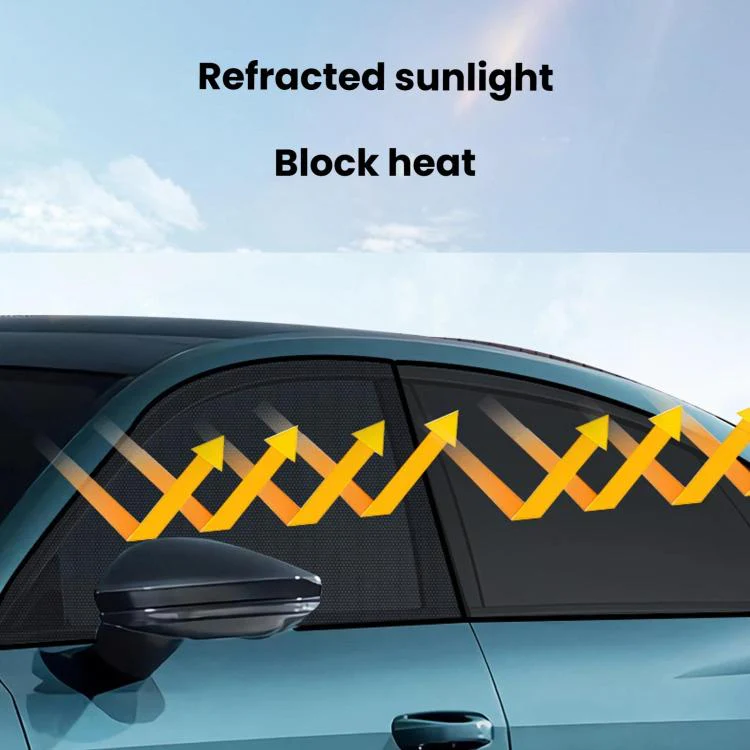 Car Window Sunshade Mosquito Curtain Mesh Fabric Auto Window Sun Block Cover, Spec: SUV 2pcs Front Window - Image 3