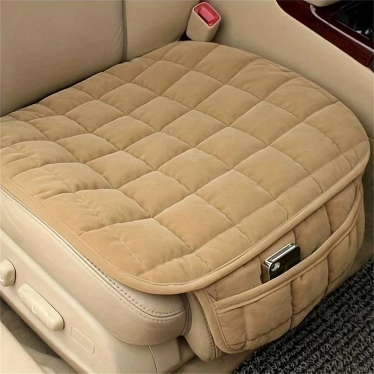 Car Winter Backless Plush Non-slip Non-binding Seat Cushion, Color: Front Row Black - Image 6