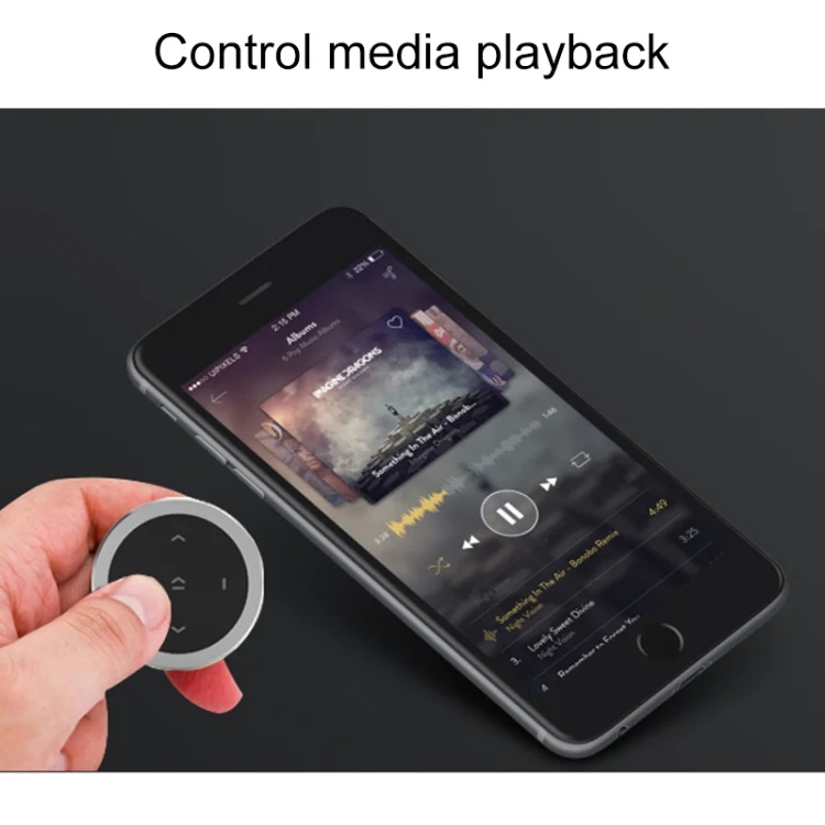 Car Wireless Bluetooth Controller Mobile Phone Multimedia Multi-functional Steering Wheel Remote Controller with Holder (Silver) - Image 6