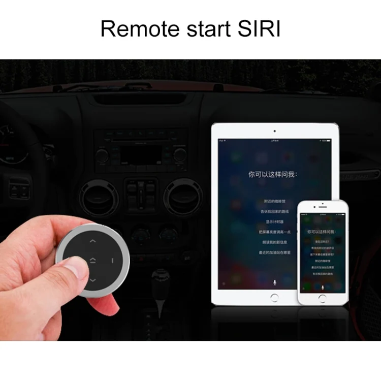 Car Wireless Bluetooth Controller Mobile Phone Multimedia Multi-functional Steering Wheel Remote Controller with Holder (Silver) - Image 7