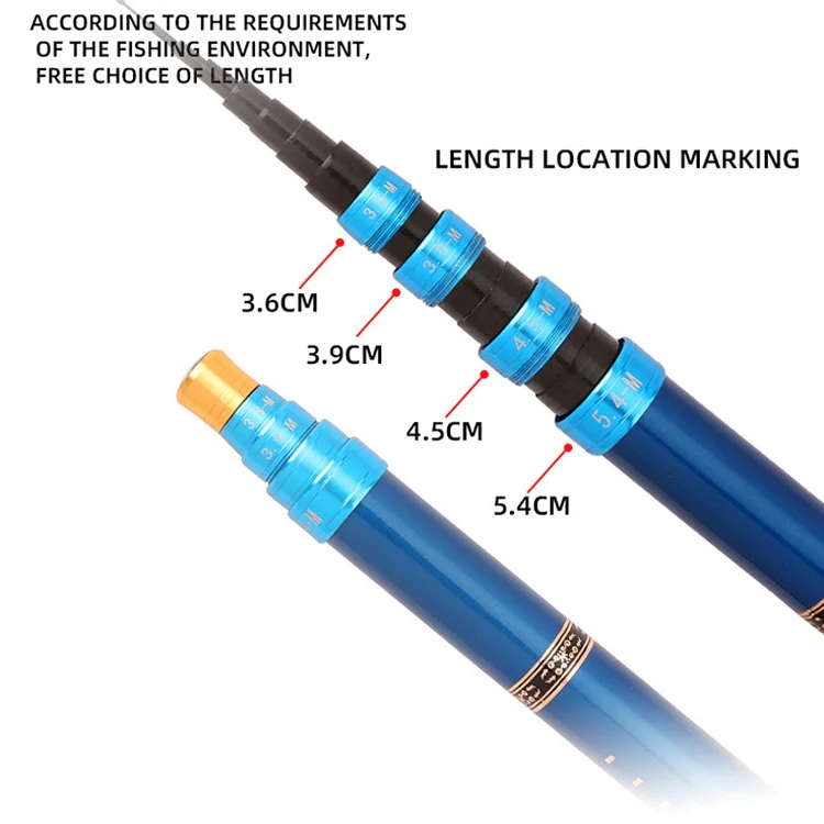Carbon Short Section Fishing Rod Short Section Positioning Handle Rod, Length: 6.3m(Black) - Image 3