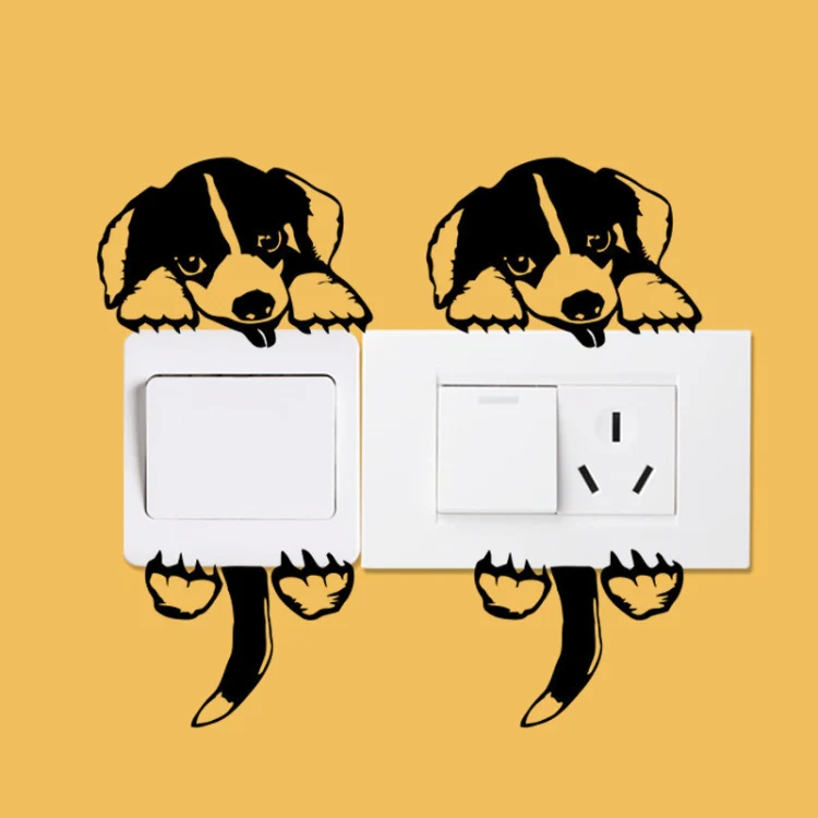 Cartoon Cute Puppy Decorative Switch Wall Sticker PVC Waterproof Sticker(Size:11x22cm) - Image 4