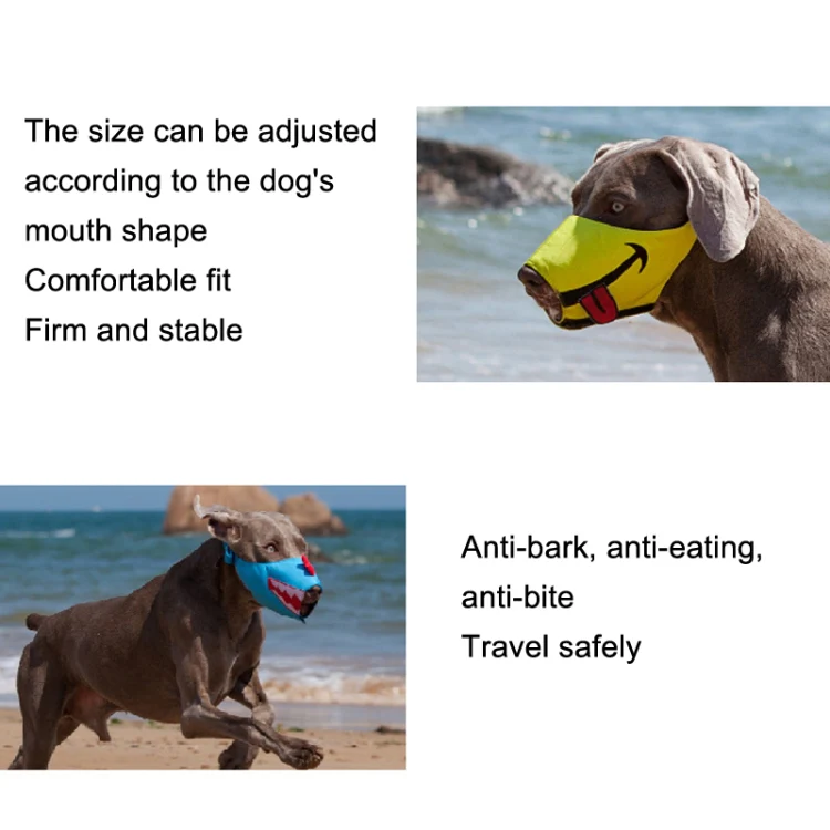 Cartoon Dog Mouth Cover Anti-Bite Nylon Dog Mask, Size: M(Blue) - Image 3