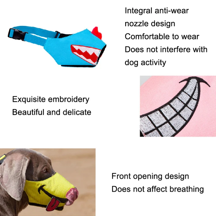 Cartoon Dog Mouth Cover Anti-Bite Nylon Dog Mask, Size: M(Pink) - Image 2