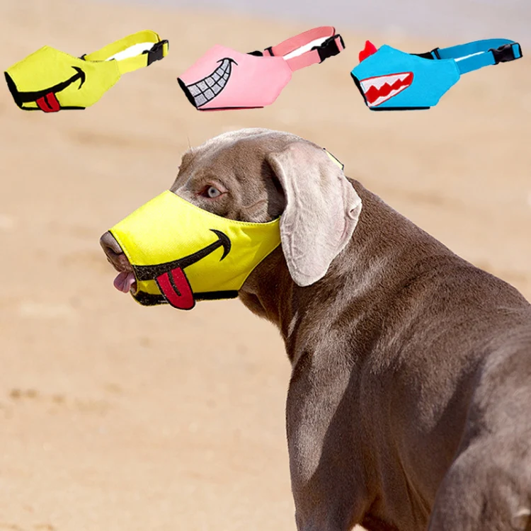 Cartoon Dog Mouth Cover Anti-Bite Nylon Dog Mask, Size: M(Pink) - Image 4