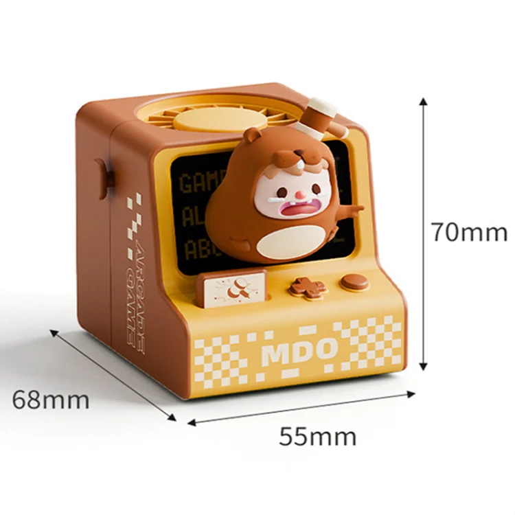 Cartoon Game Console Shape USB Charging Portable Bladeless Halter Fan(Beat Gophers) - Image 2