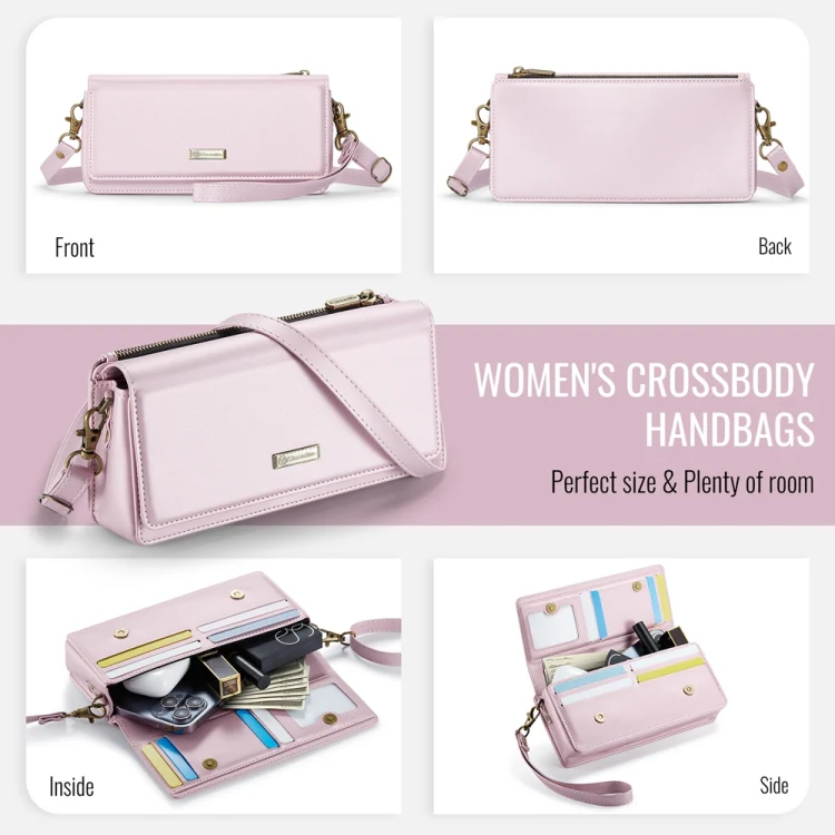 CaseMe ME30 Max Multifunctional Large-Capacity Shoulder Crossbody Phone Bag(Pink) - Image 5
