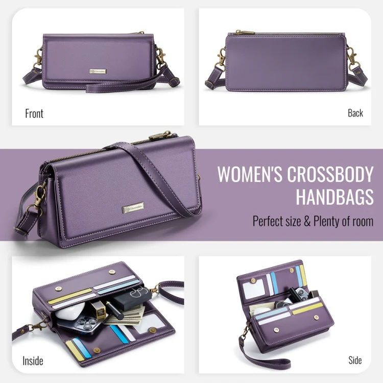 CaseMe ME30 Max Multifunctional Large-Capacity Shoulder Crossbody Phone Bag(Purple) - Image 5