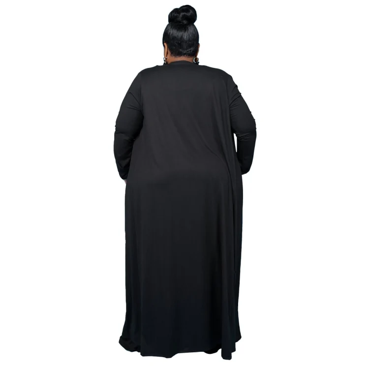 Casual Fashion Sports Home Three-piece Set (Color:Black Size:XXXXL) - Image 3