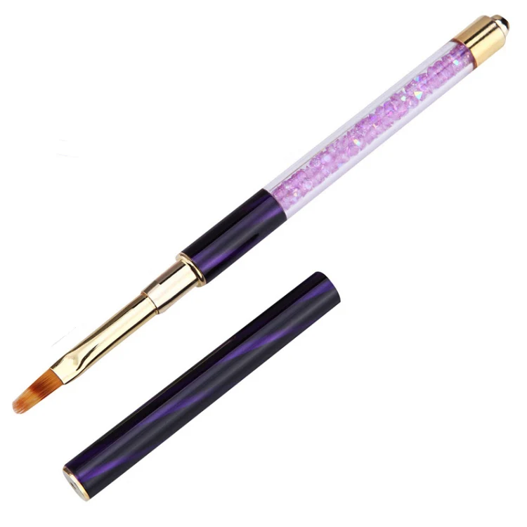 Cat Eye Pen Barrel Painted Pen With Diamond Light Therapy Nail Tool Light Therapy Pen(2# Purple Stripes (Gradient))