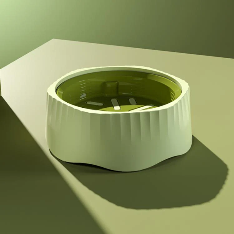 Cats And Dog Anti Spill Slow Feeding Bowl Pet 2 In 1 Non-Slip Food Cup(Green)