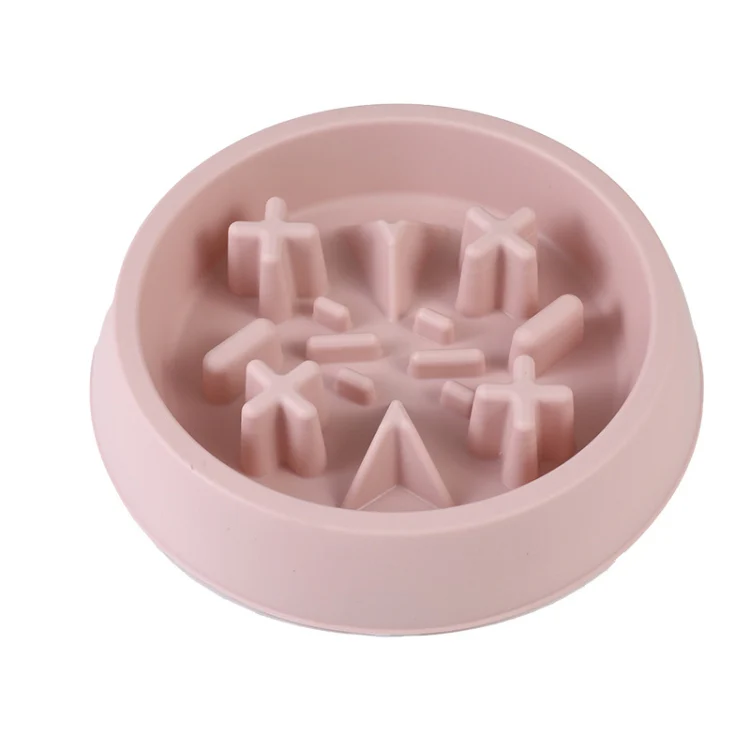 Cats And Dogs Anti Choking Slow Eating Bowl Pet Anti Spill Feeding Tool(Pink)
