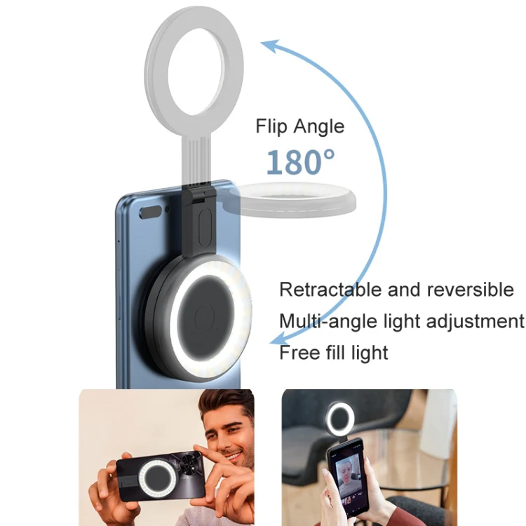 Cell Phone Magnetic Fill Light Portable Photo Pocket Lamp(Black) - Image 7