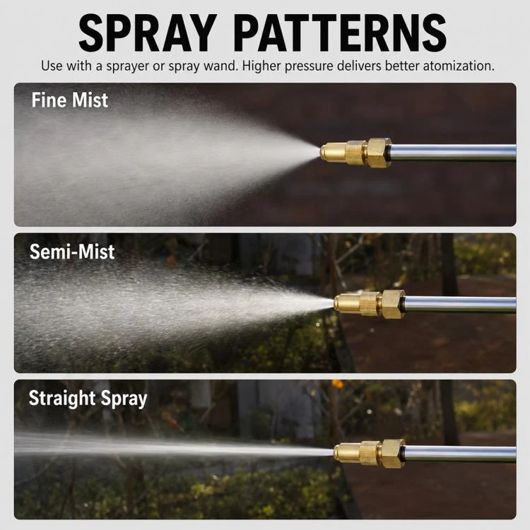 Ceramic Nozzle Adjustable Atomization High Pressure Spray Copper Nozzle(1.0 Hole) - Image 9
