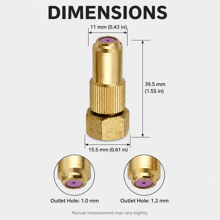 Ceramic Nozzle Adjustable Atomization High Pressure Spray Copper Nozzle(1.2 Hole) - Image 2