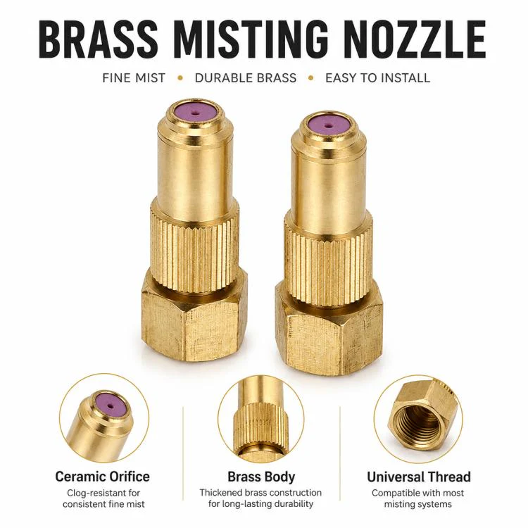 Ceramic Nozzle Adjustable Atomization High Pressure Spray Copper Nozzle(1.2 Hole) - Image 3