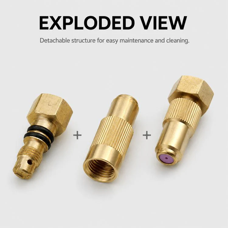 Ceramic Nozzle Adjustable Atomization High Pressure Spray Copper Nozzle(1.2 Hole) - Image 4