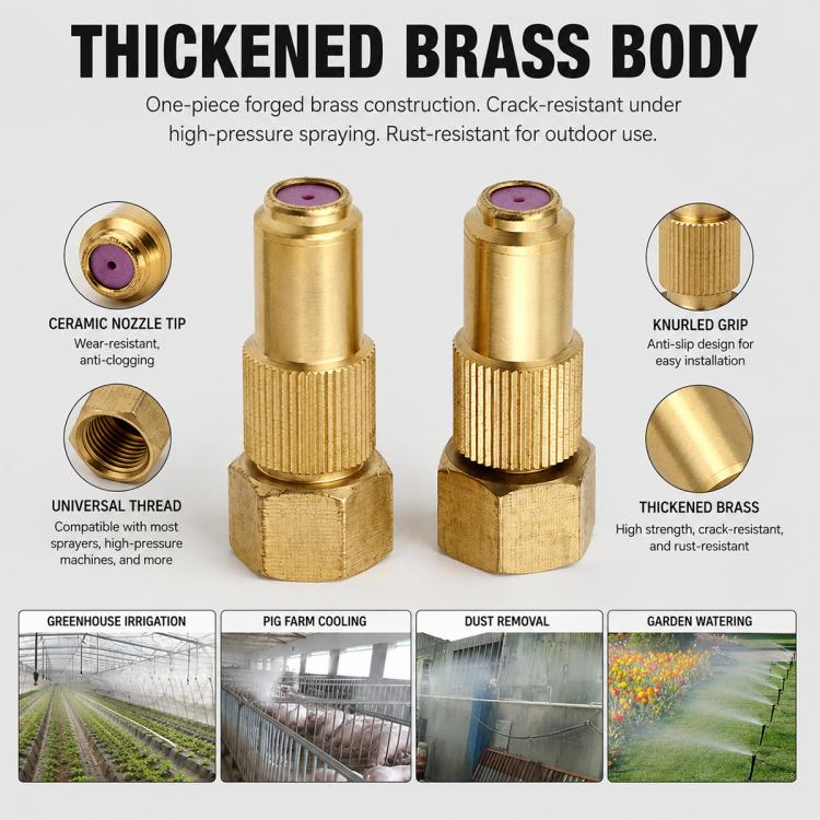 Ceramic Nozzle Adjustable Atomization High Pressure Spray Copper Nozzle(1.2 Hole) - Image 7
