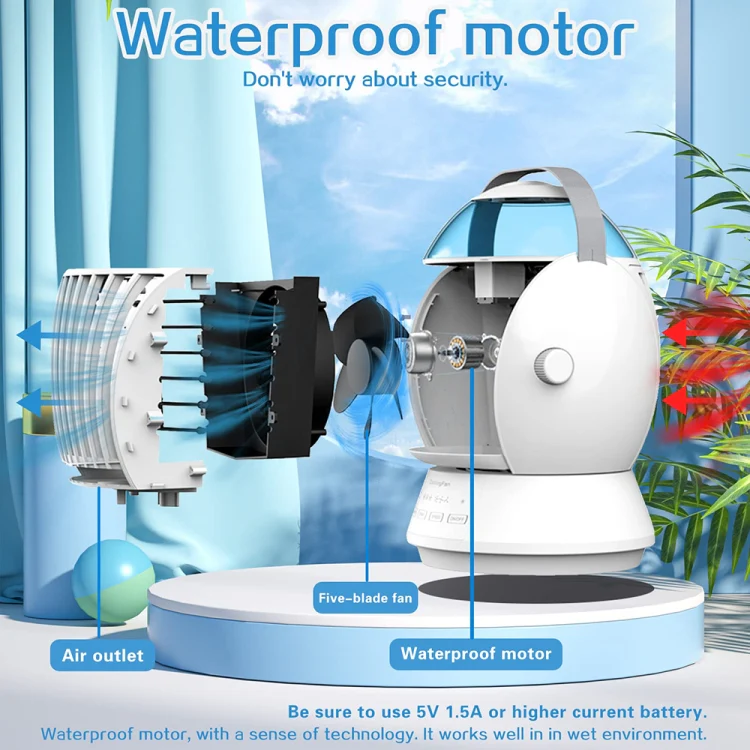 CF-009 USB Touch Spray Humidification Air Conditioning Fan Desktop Office Air Cooler(White) - Image 4