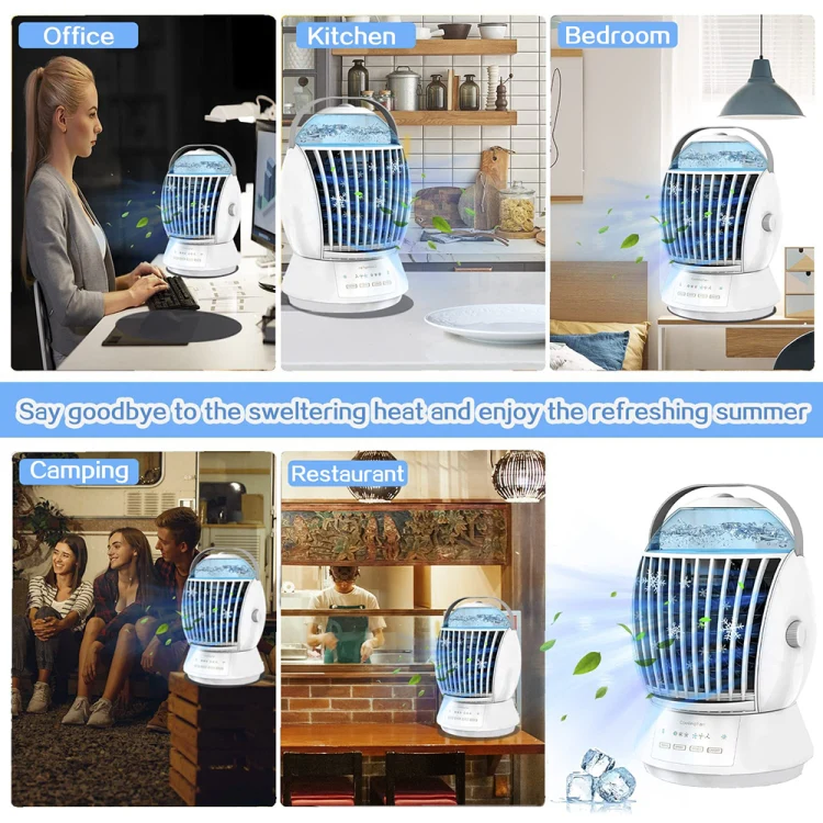 CF-009 USB Touch Spray Humidification Air Conditioning Fan Desktop Office Air Cooler(White) - Image 9