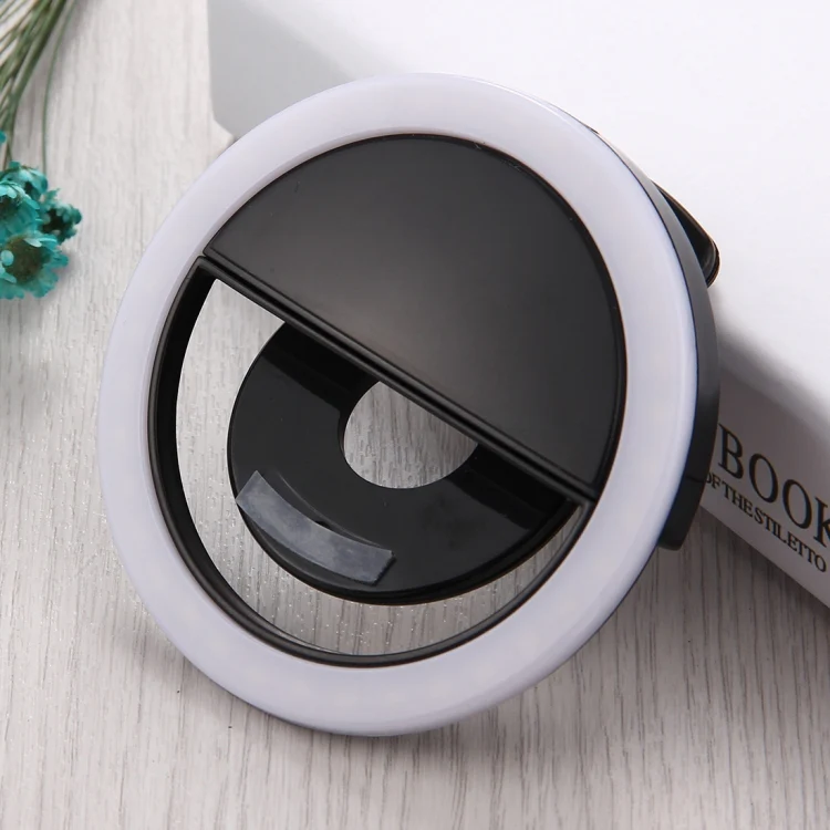 Charging Selfie Beauty Light For iPhone, Galaxy, Huawei, Xiaomi, LG, HTC and Other Smart Phones with Adjustable Clip & USB Cable(Black) - Image 5