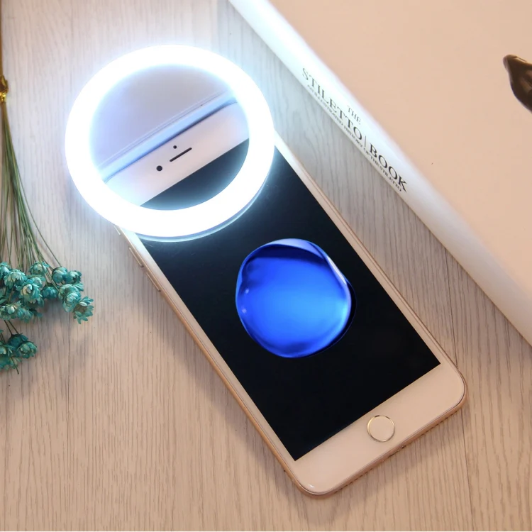 Charging Selfie Beauty Light For iPhone, Galaxy, Huawei, Xiaomi, LG, HTC and Other Smart Phones with Adjustable Clip & USB Cable(Blue) - Image 6
